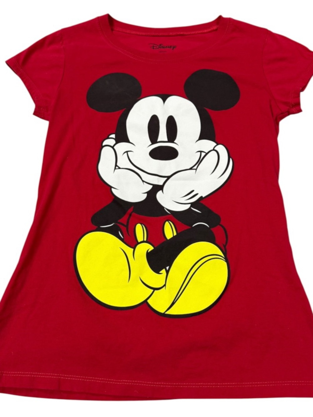 Disney Mickey Mouse Double Sided Red Graphic Woman’s/Juinors T-Shirt Size Large